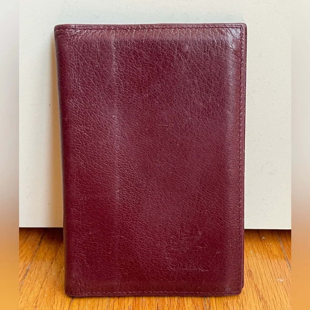 Vintage Piaget Burgundy Leather Portfolio with Notebook or Passport Cover